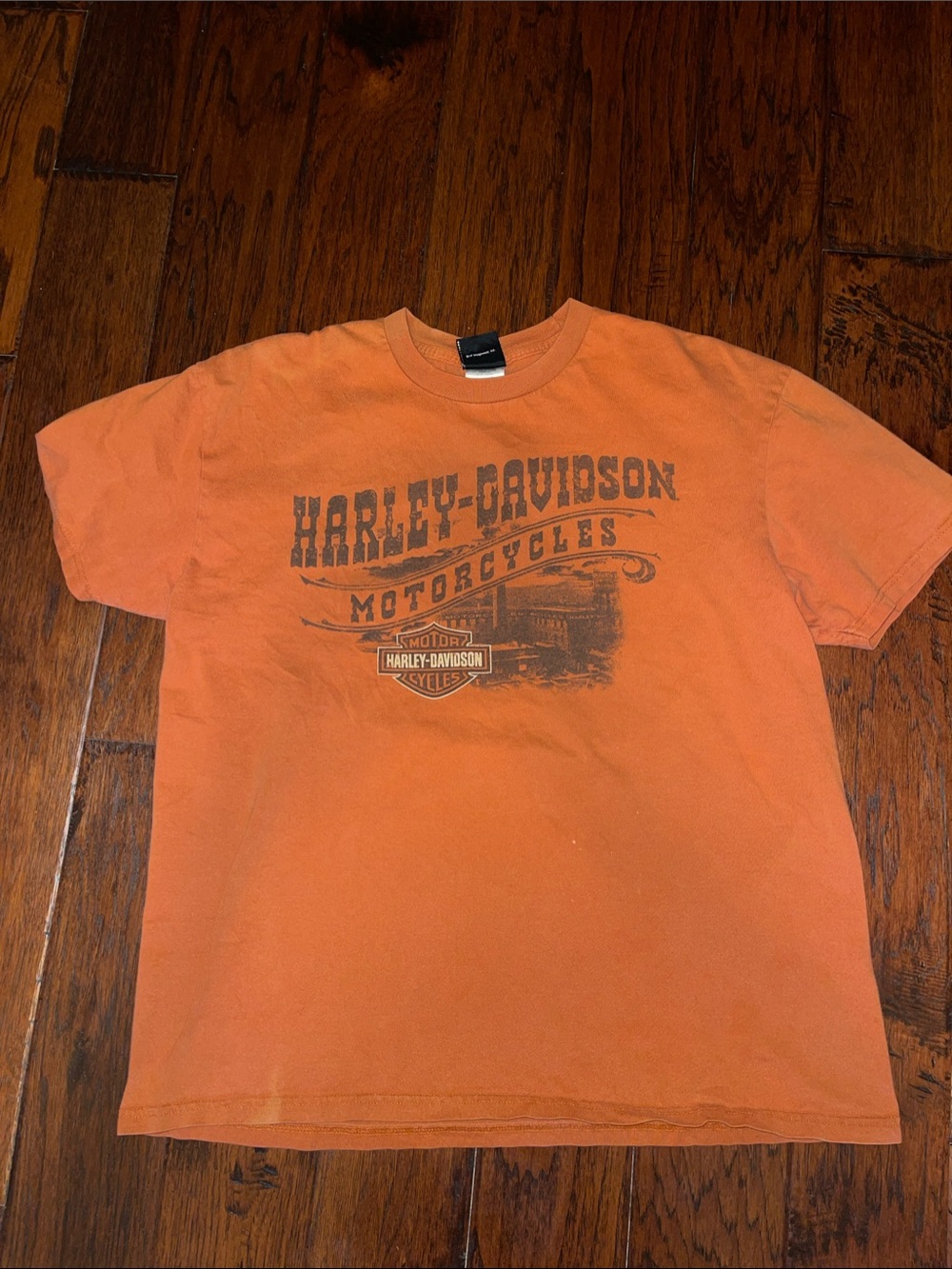Harley-Davidson Orange Vintage-Style Logo Tee
